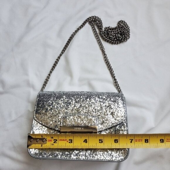 Furla Metropolis Mini Crossbody Bag Silver Glitter - Picture 7 of 11